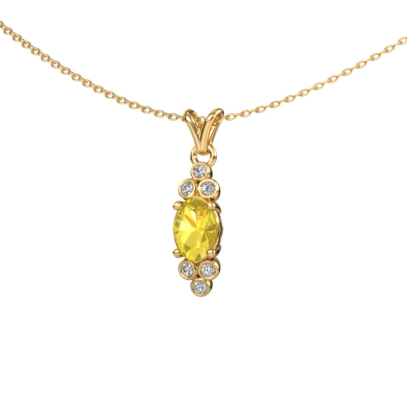 Image of Pendant Lucy 2 585 gold Yellow sapphire 7x5 mm