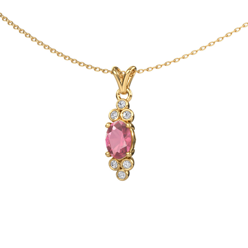 Image of Pendant Lucy 2 585 gold Tourmaline pink 7x5 mm
