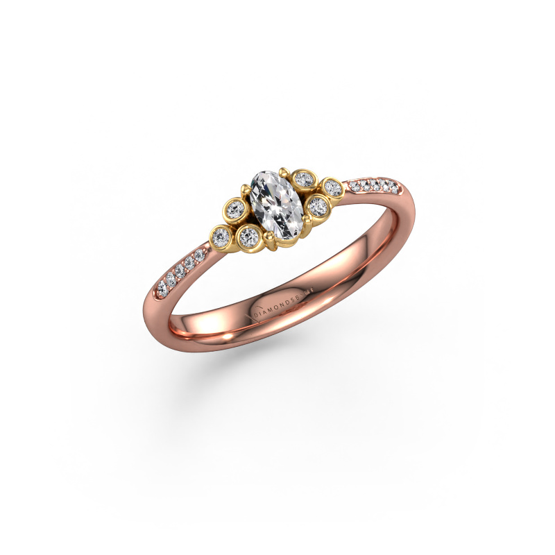 Afbeelding van Verlovingsring Lucy 2 585 Rosé goud Diamant 0.313 crt