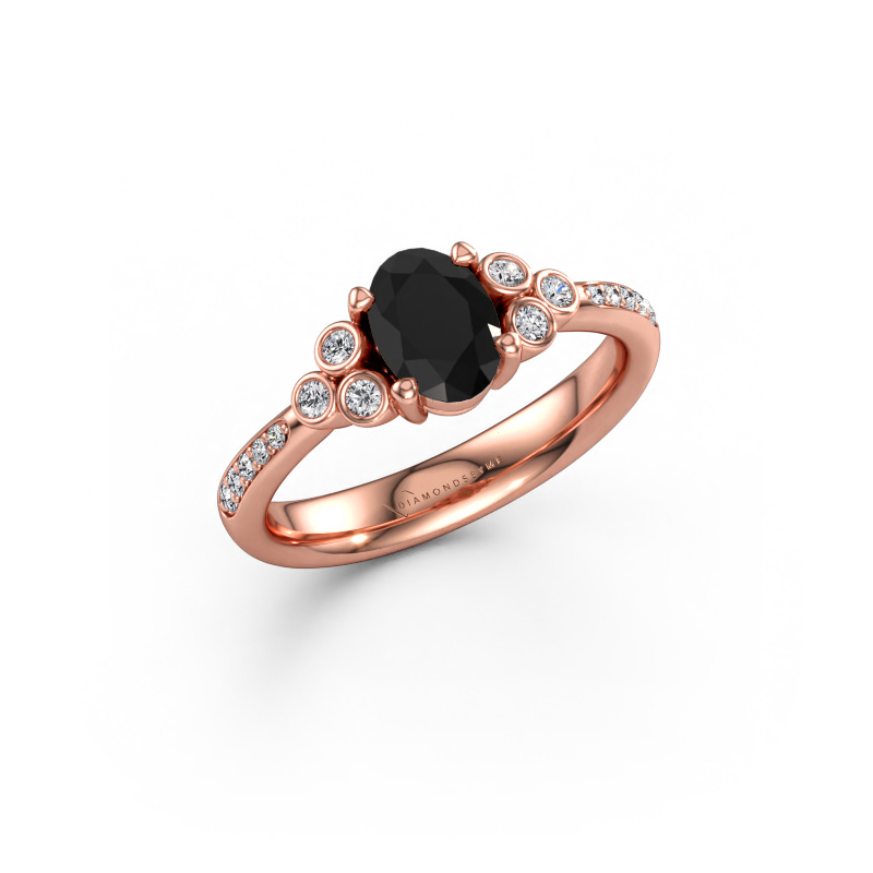 Immagine di Anello di fidanzamento Lucy 2 585 oro rosa Diamante nero 1.219 crt