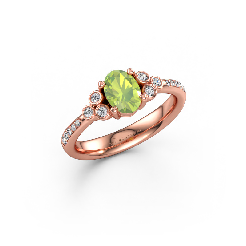 Bild av Förlovningsring Lucy 2 585 roséguld Peridot 7x5 mm