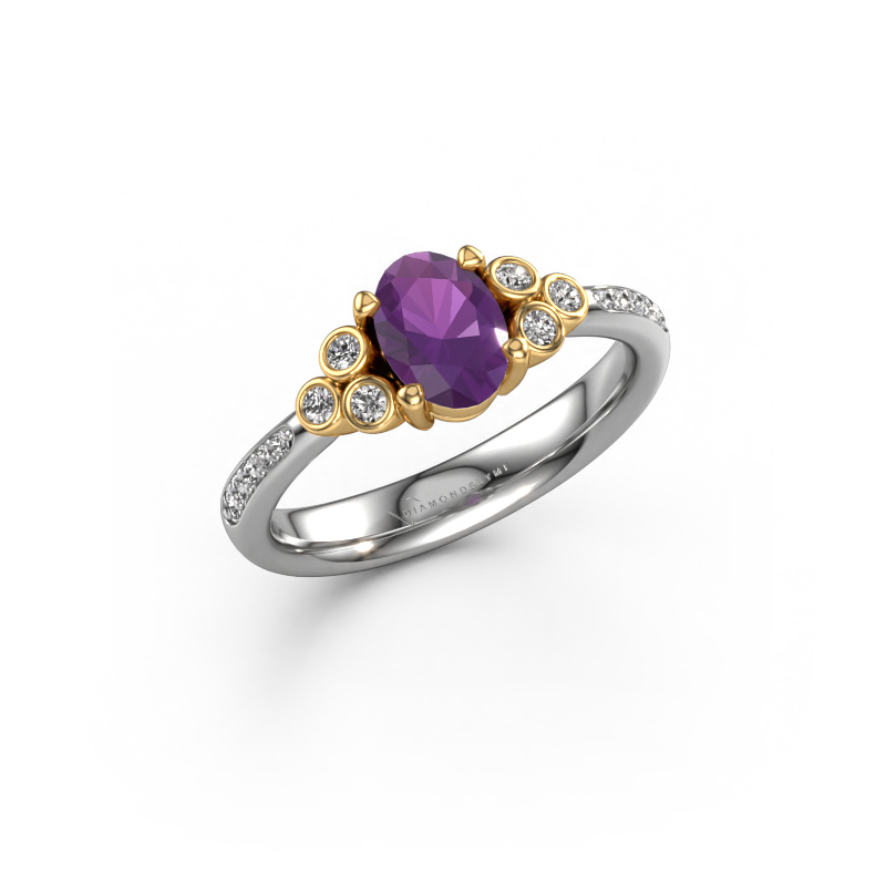 Bild von Verlobungsring Lucy 2 585 Weißgold Amethyst 7x5 mm
