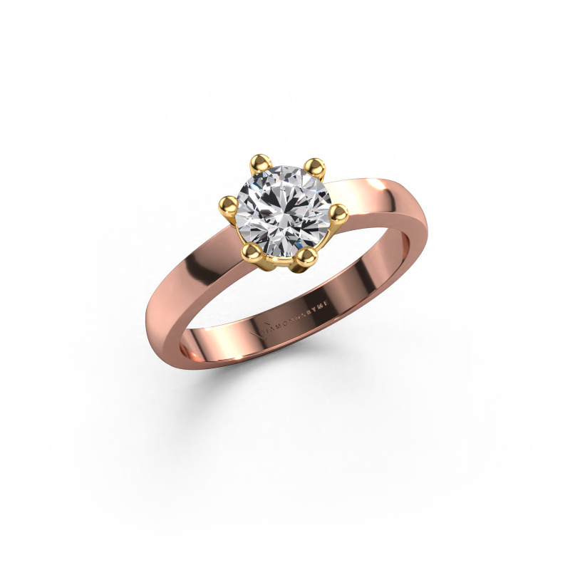 Image of Engagement ring Luna 1 585 rose gold Diamond 0.70 crt