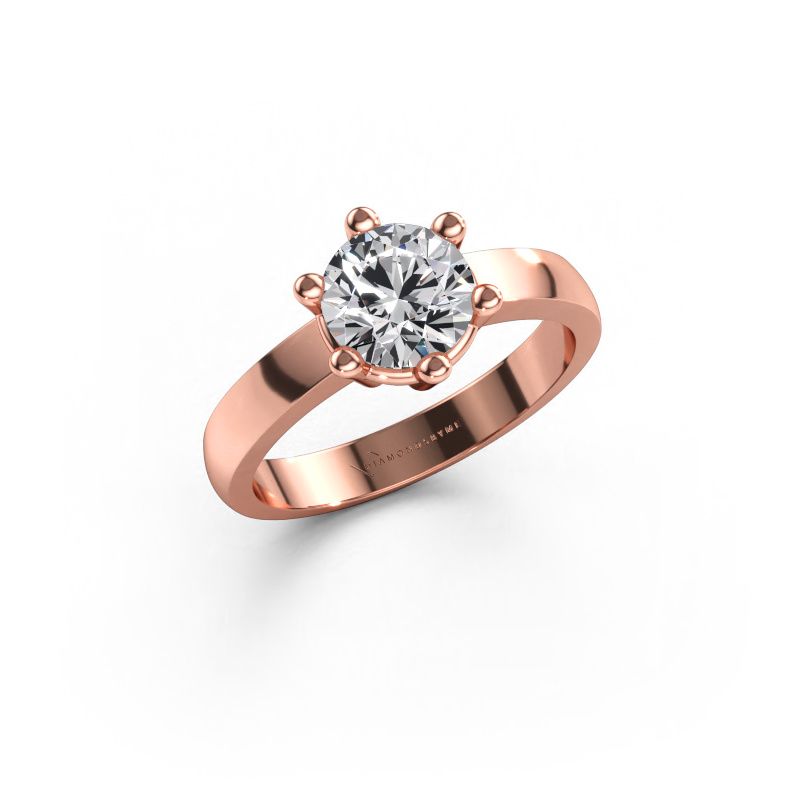 Immagine di Anello di fidanzamento Luna 1 585 oro rosa Diamante lab grown 1.00 crt