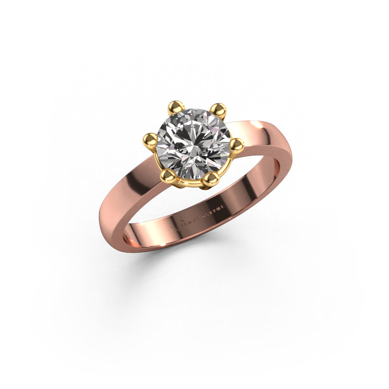 Image of Engagement ring Luna 1 585 rose gold Diamond 1.00 crt