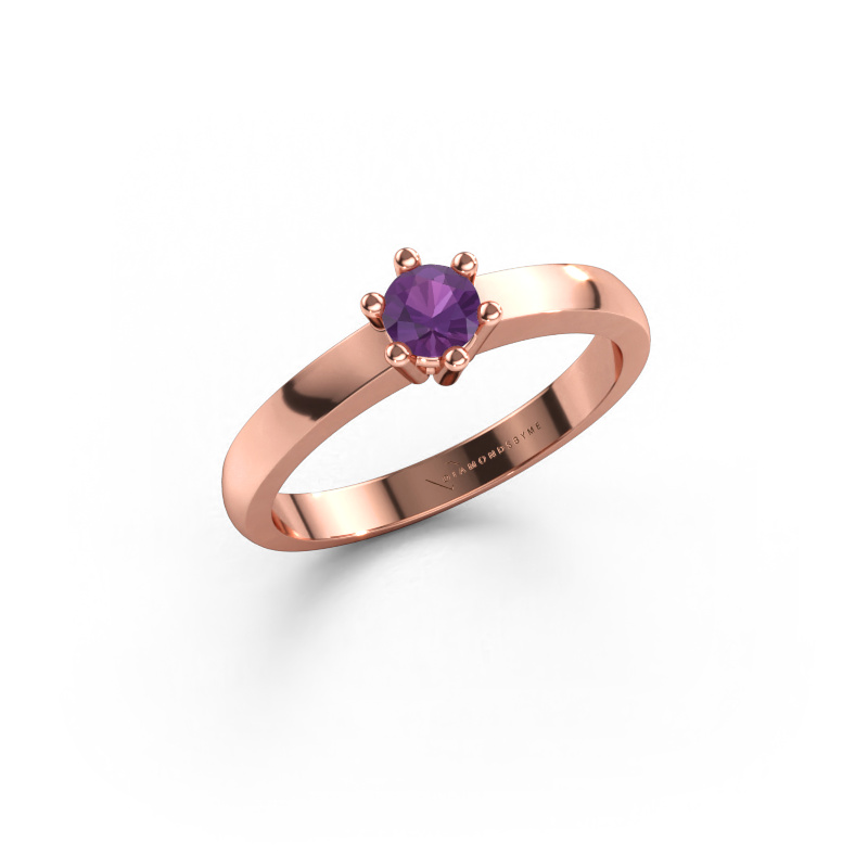 Immagine di Anello di fidanzamento Luna 1 585 oro rosa Ametista 3.7 mm
