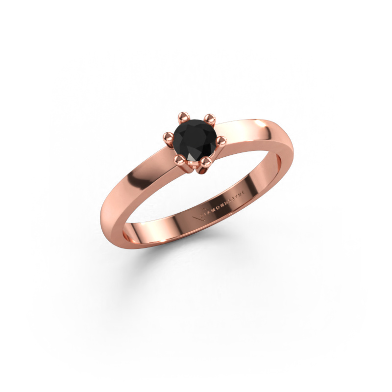 Immagine di Anello di fidanzamento Luna 1 585 oro rosa Diamante nero 0.24 crt