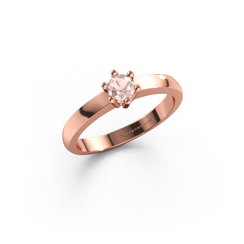 Bild av Förlovningsring Luna 1 585 roséguld Champagnefärgad morganit 3.7 mm