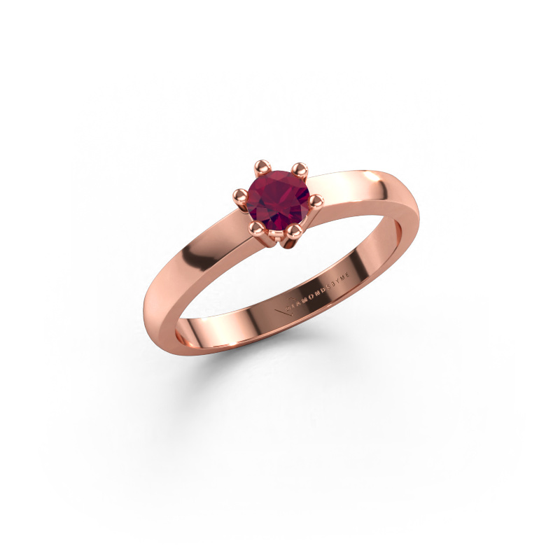 Immagine di Anello di fidanzamento Luna 1 585 oro rosa Rodolite 3.7 mm