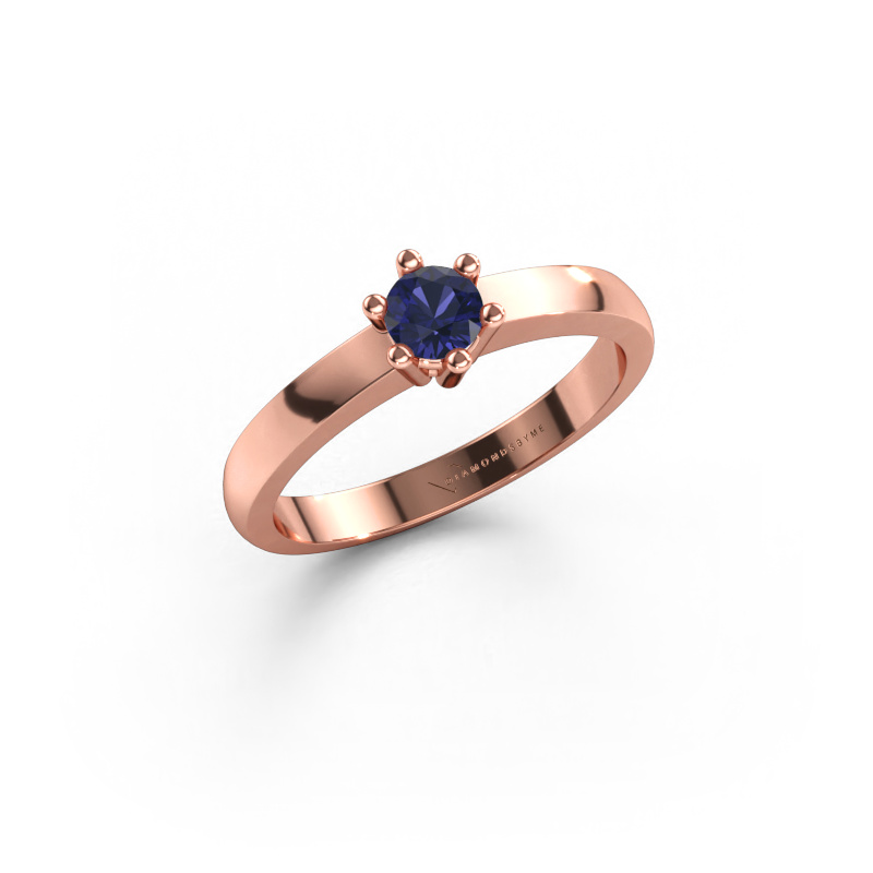 Immagine di Anello di fidanzamento Luna 1 585 oro rosa Zaffiro 3.7 mm