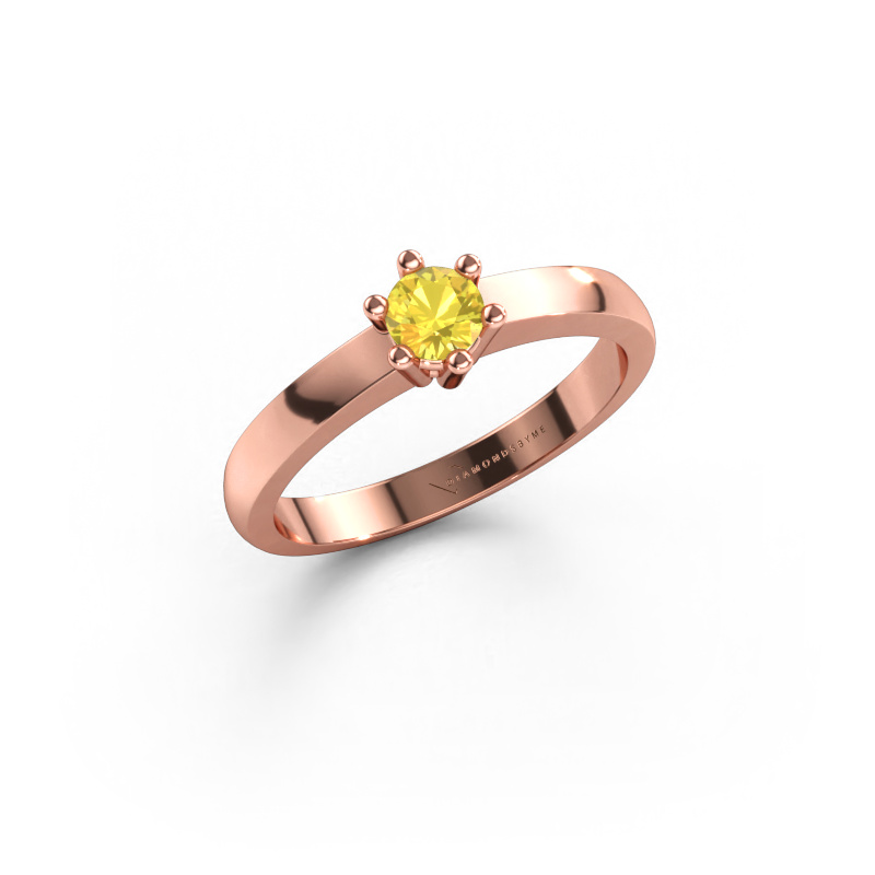 Immagine di Anello di fidanzamento Luna 1 585 oro rosa Zaffiro giallo 3.7 mm
