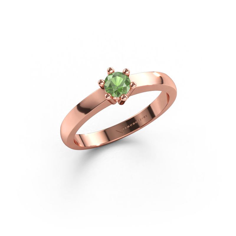 Immagine di Anello di fidanzamento Luna 1 585 oro rosa Tormalina verde 3.7 mm