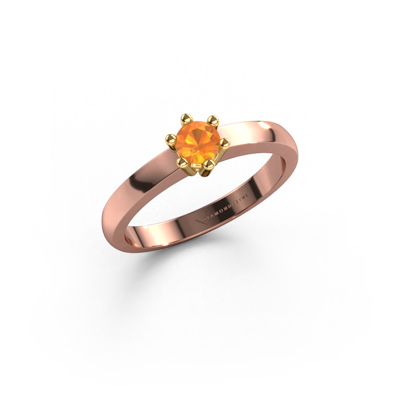 Image of Engagement ring Luna 1 585 rose gold Citrin 3.7 mm