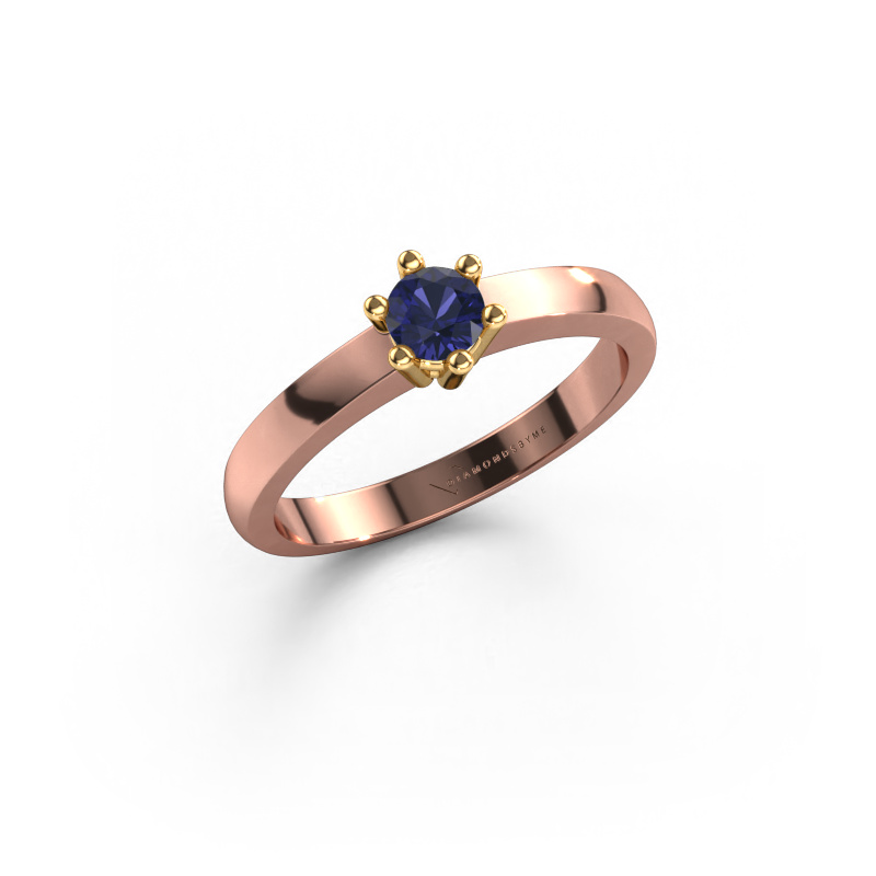Image of Engagement ring Luna 1 585 rose gold Sapphire 3.7 mm