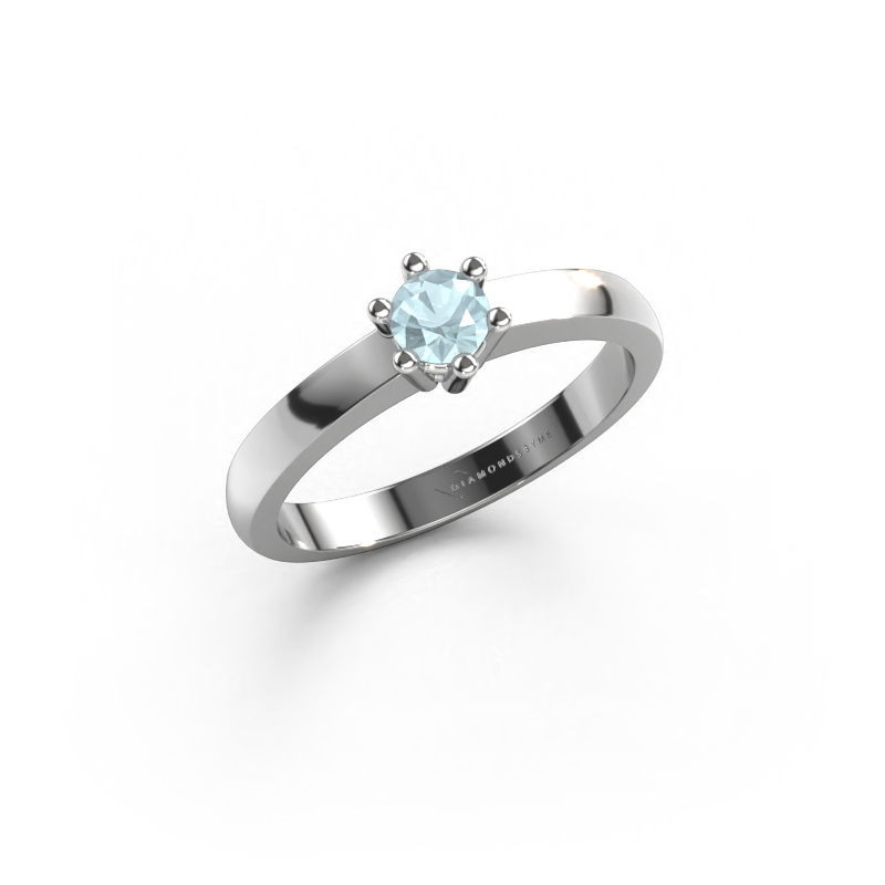 Image de Bague de fiançailles Luna 1 950 platine Aigue-marine 3.7 mm