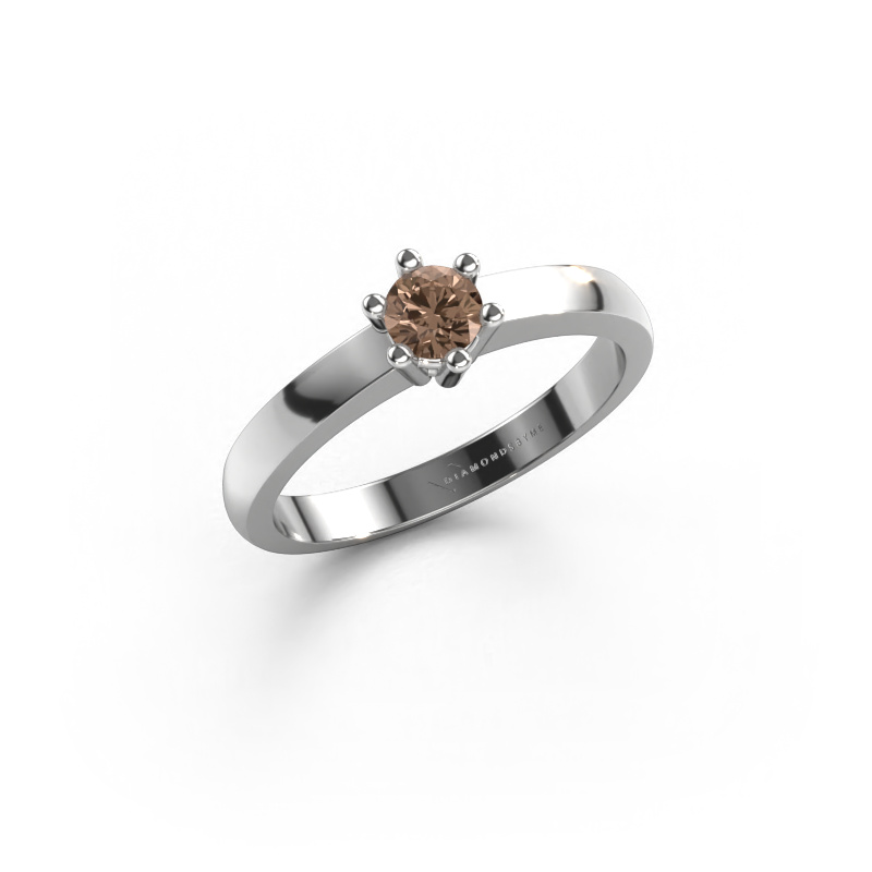 Bild von Verlobungsring Luna 1 950 Platin Braun Diamant 0.20 crt