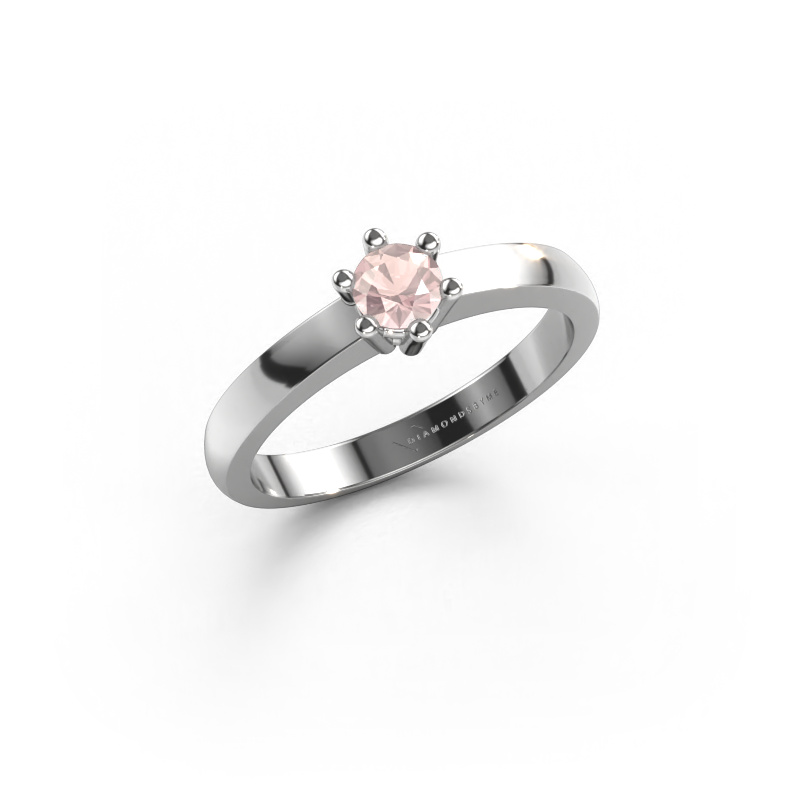 Image of Engagement ring Luna 1 950 platinum Morganite champagne 3.7 mm