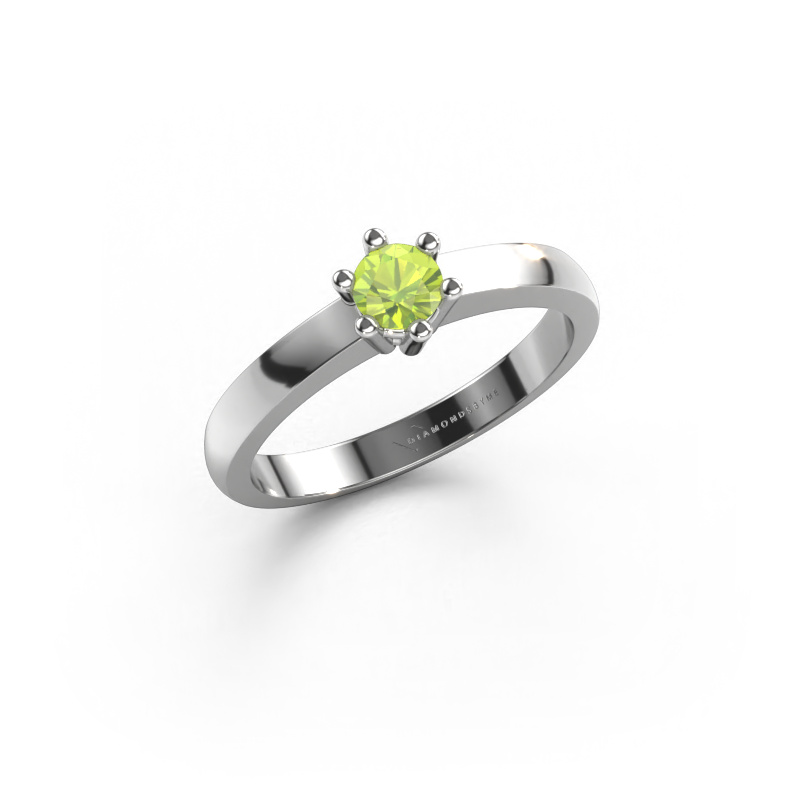 Bild von Verlobungsring Luna 1 950 Platin Peridot 3.7 mm