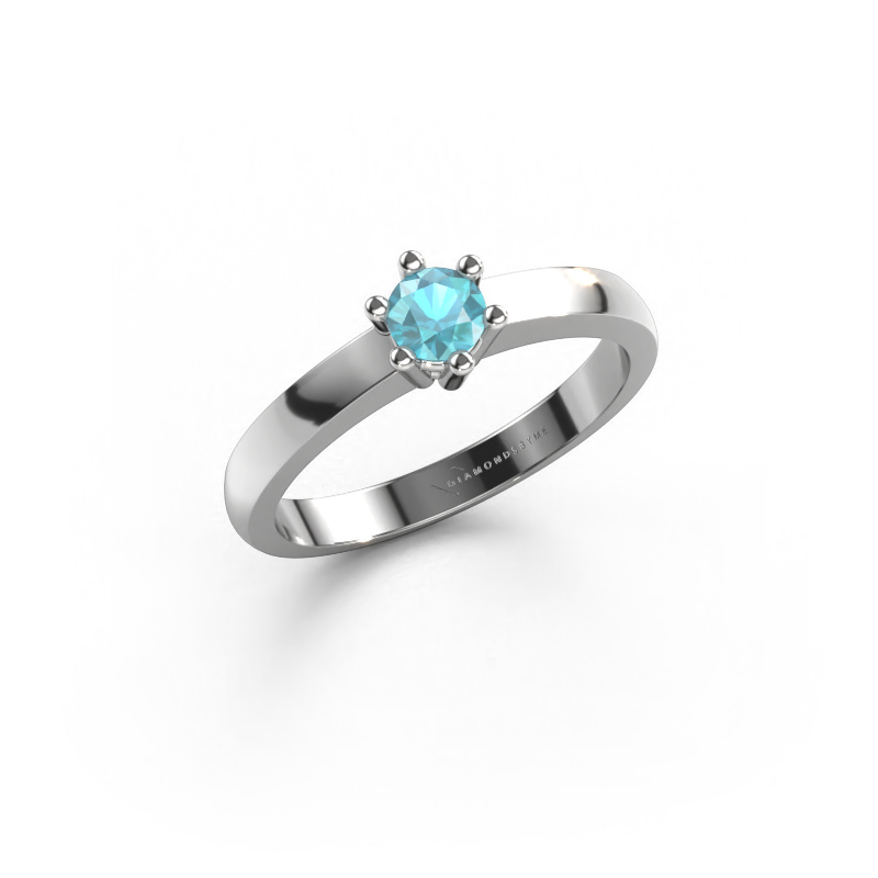 Image of Engagement ring Luna 1 950 platinum Blue topaz 3.7 mm