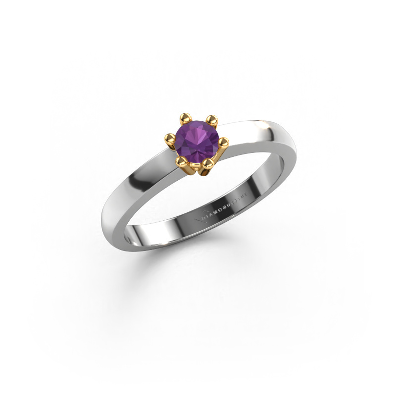 Image of Engagement ring Luna 1 585 white gold Amethyst 3.7 mm