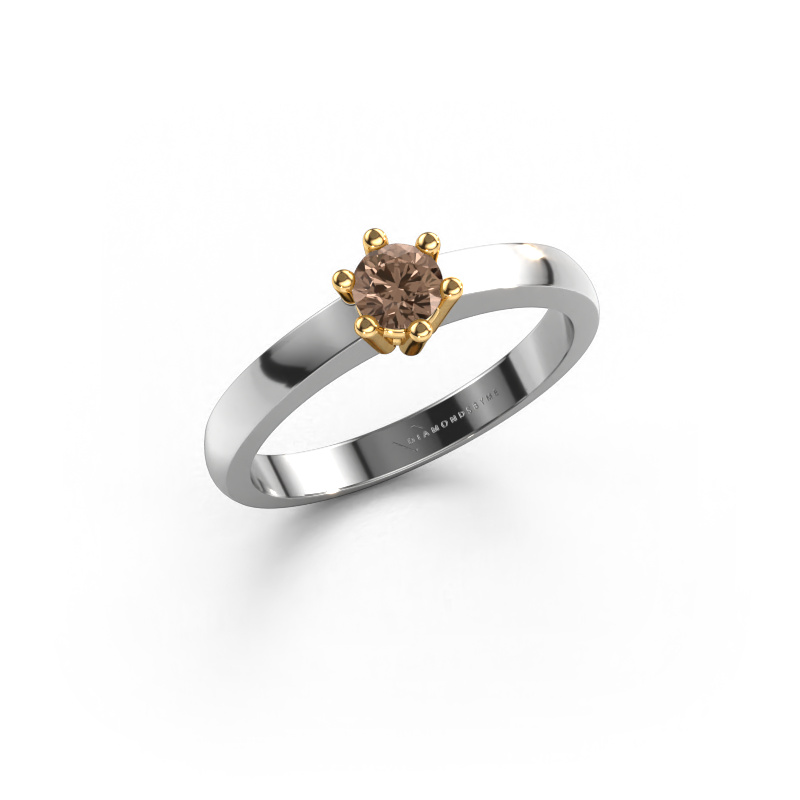 Bild von Verlobungsring Luna 1 585 Weißgold Braun Diamant 0.20 crt