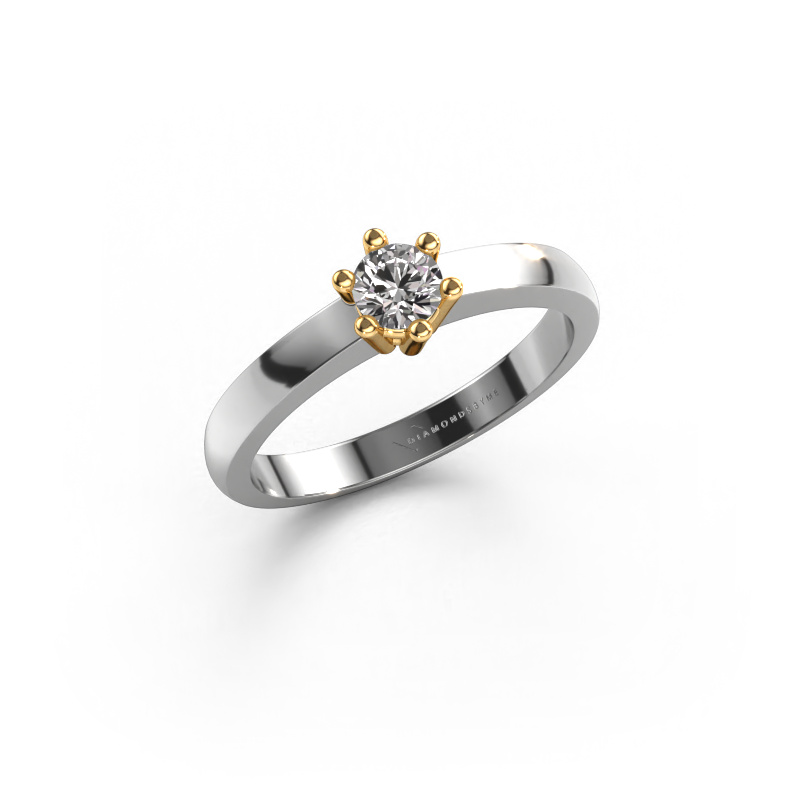 Bild von Verlobungsring Luna 1 585 Weißgold Zirkonia 3.7 mm