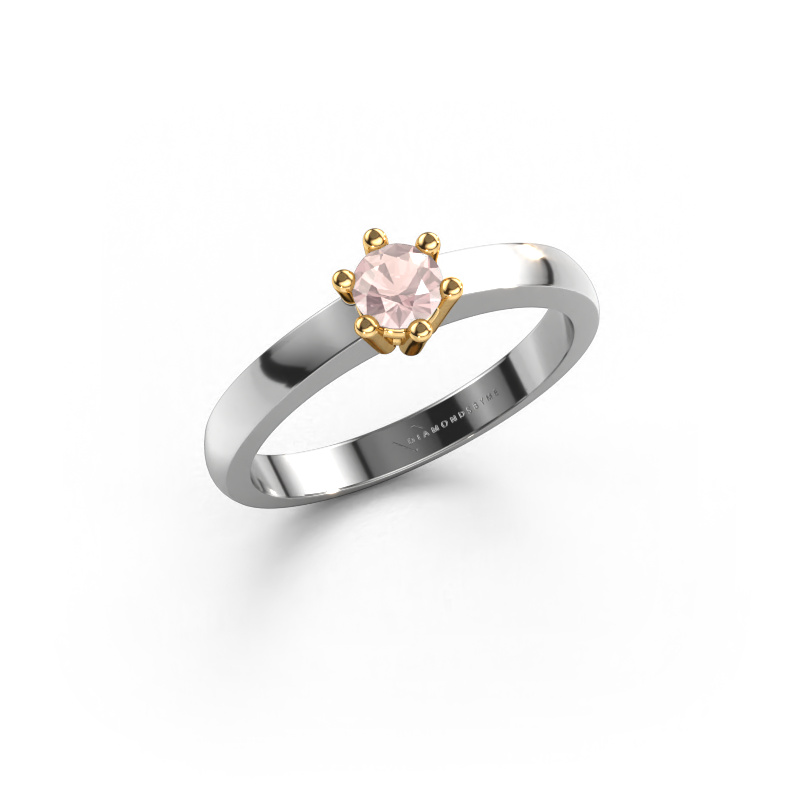 Image of Engagement ring Luna 1 585 white gold Morganite champagne 3.7 mm