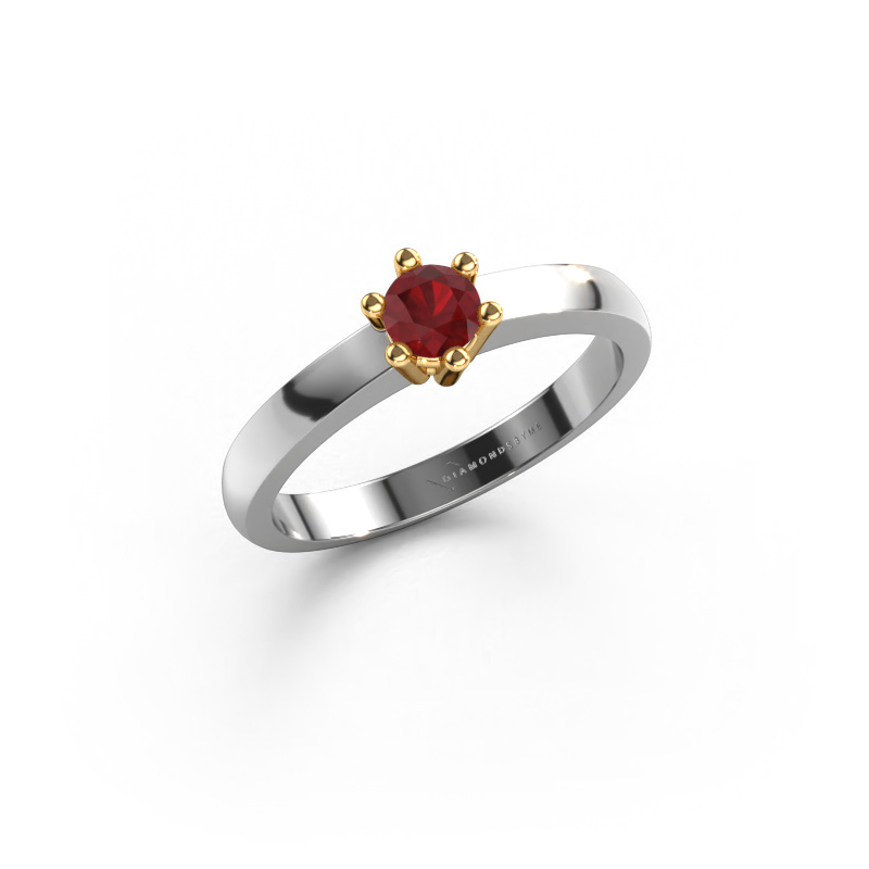 Image of Engagement ring Luna 1 585 white gold Ruby 3.7 mm