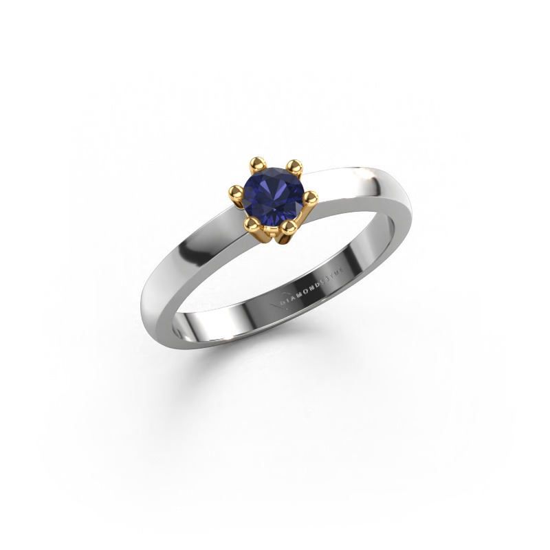 Image of Engagement ring Luna 1 585 white gold Sapphire 3.7 mm