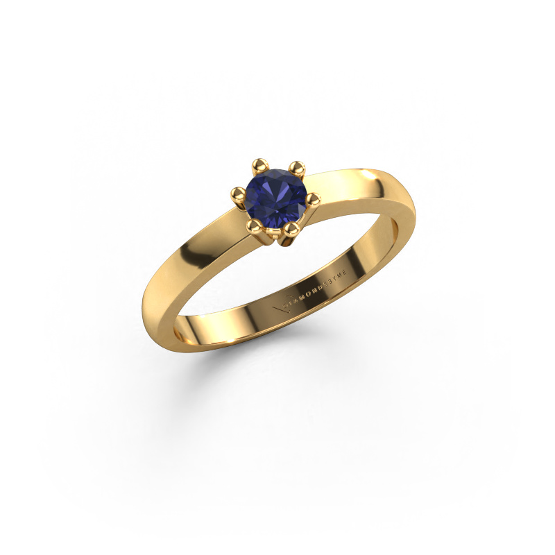 Image de Bague de fiançailles Luna 1 585 or jaune Saphir 3.7 mm