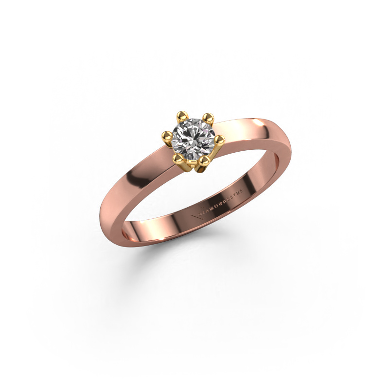 Image of Engagement ring Luna 1 585 rose gold Diamond 0.25 crt