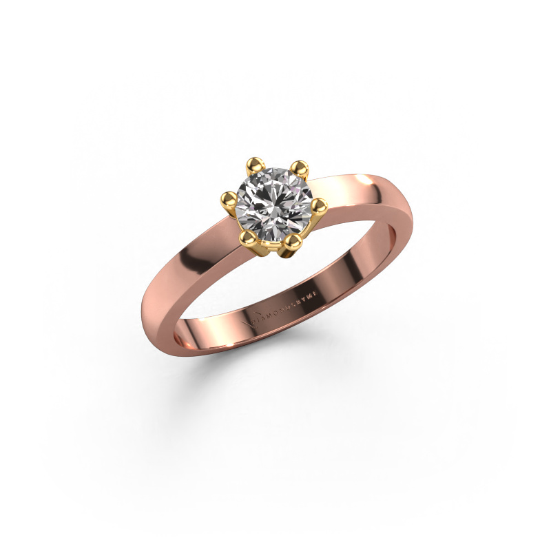 Image of Engagement ring Luna 1 585 rose gold Diamond 0.30 crt