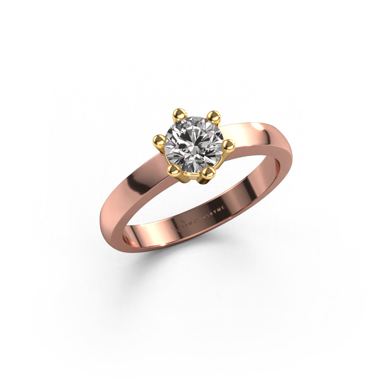 Image of Engagement ring Luna 1 585 rose gold Diamond 0.50 crt