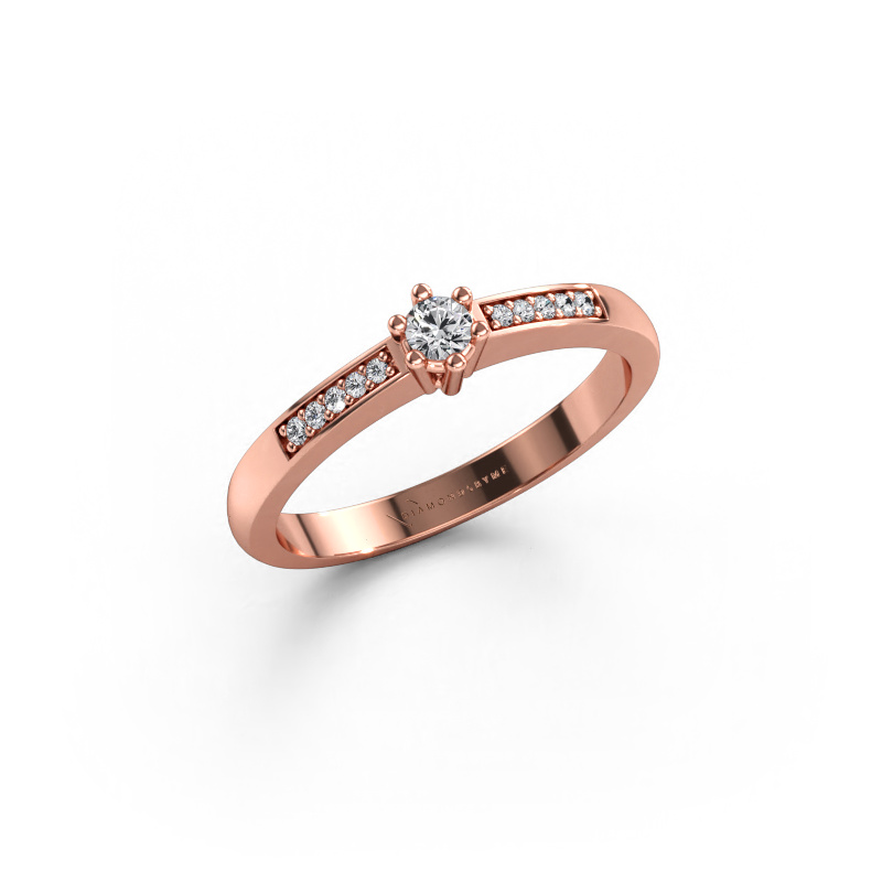 Bild av Förlovningsring Luna 2 585 roséguld Labbodlad diamant 0.104 crt