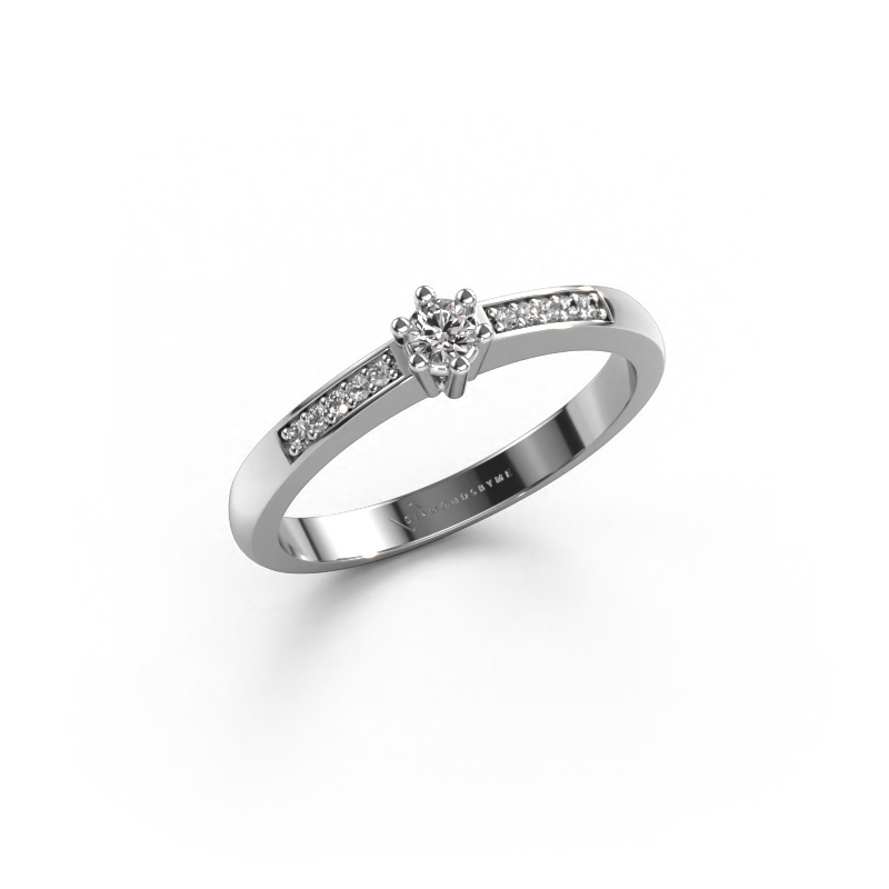 Image of Engagement ring Luna 2 950 platinum Diamond 0.104 crt