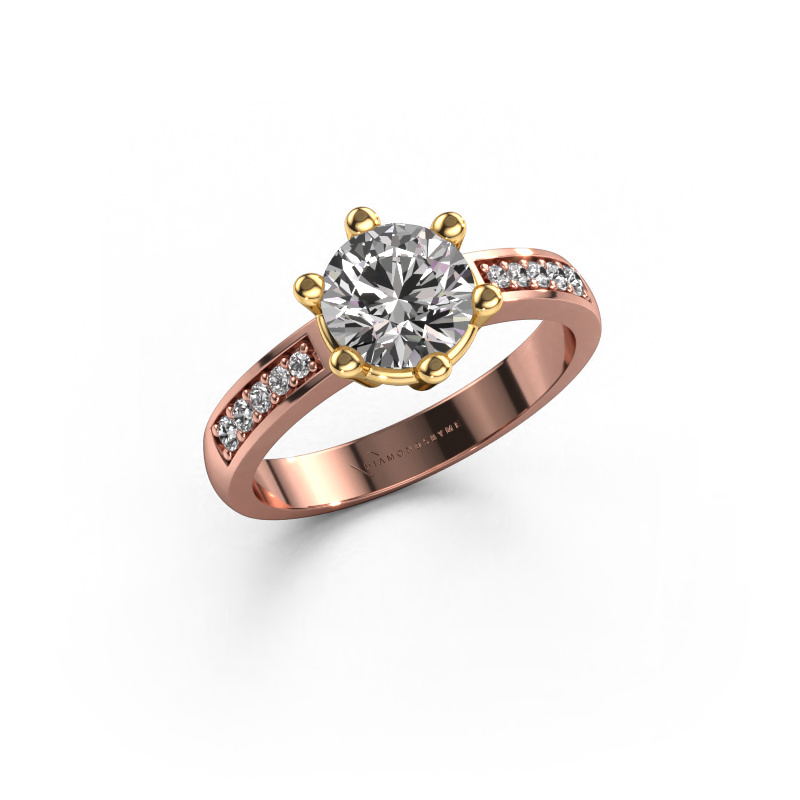Image of Engagement ring Luna 2 585 rose gold Diamond 1.125 crt