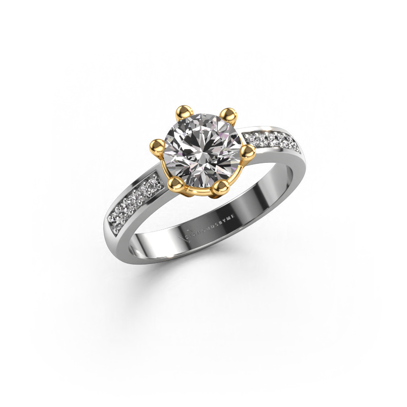 Image of Engagement ring Luna 2 585 white gold Diamond 1.125 crt