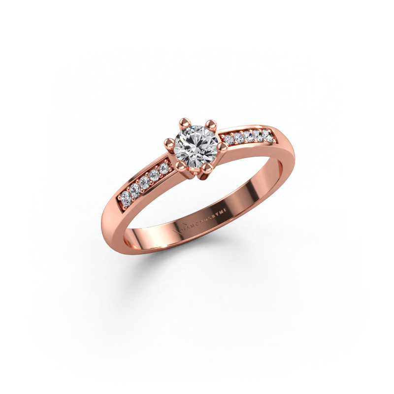 Immagine di Anello di fidanzamento Luna 2 585 oro rosa Diamante lab grown 0.362 crt