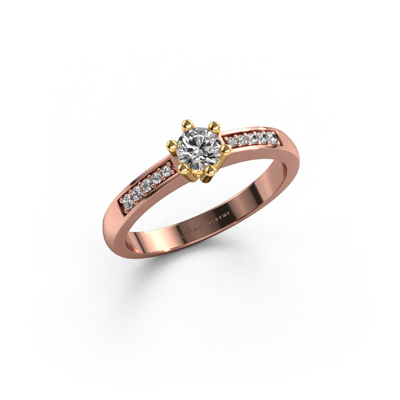 Image of Engagement ring Luna 2 585 rose gold Diamond 0.362 crt