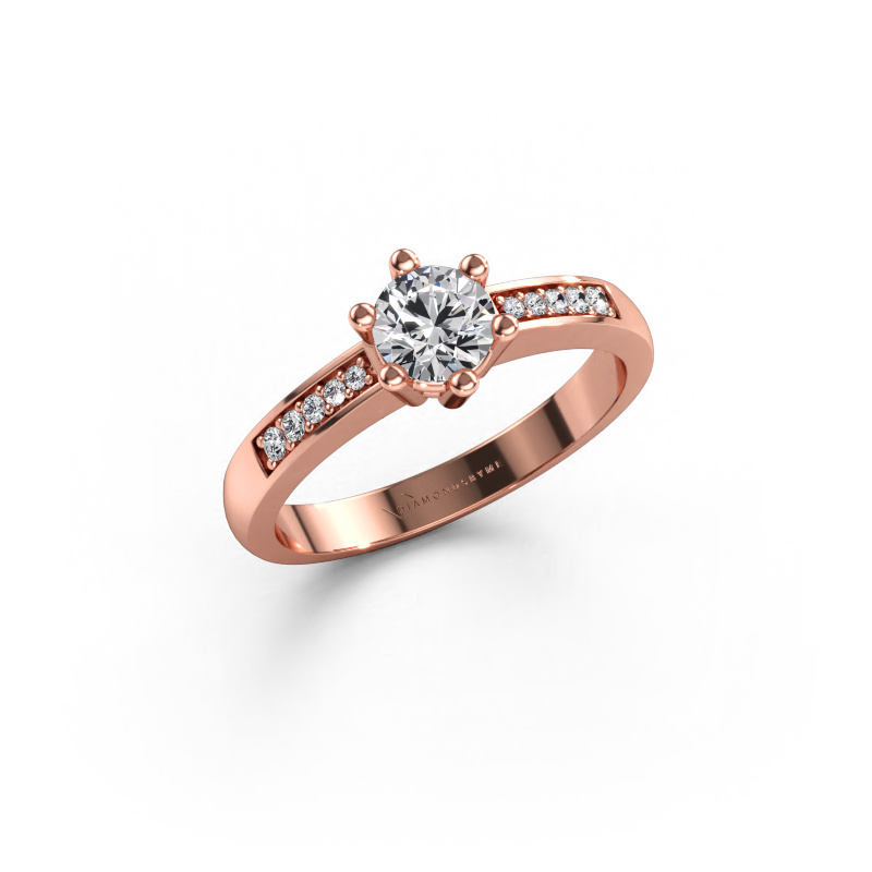 Immagine di Anello di fidanzamento Luna 2 585 oro rosa Diamante lab grown 0.472 crt