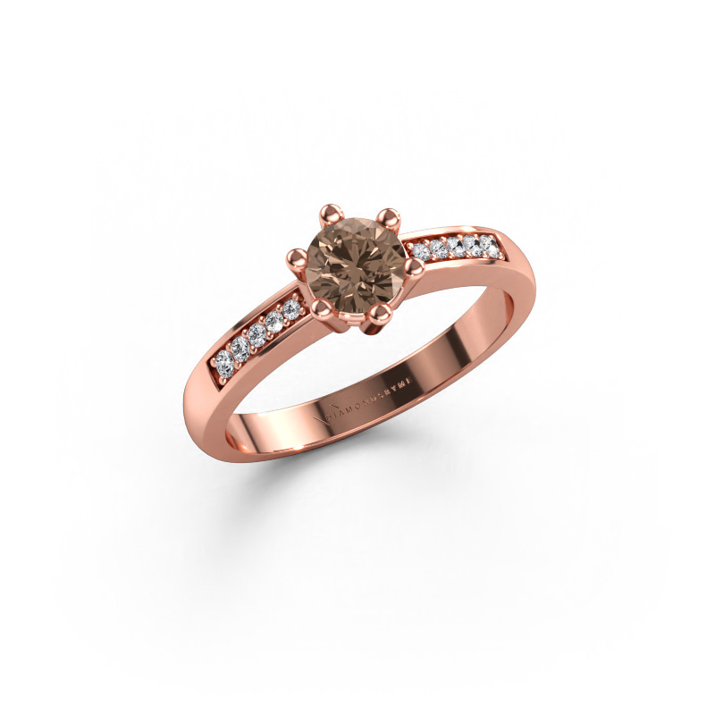 Image de Bague de fiançailles Luna 2 585 or rose Diamant brun 0.572 crt