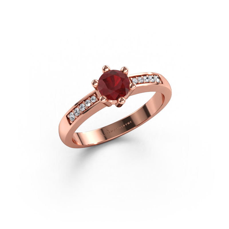 Immagine di Anello di fidanzamento Luna 2 585 oro rosa Rubino 5 mm