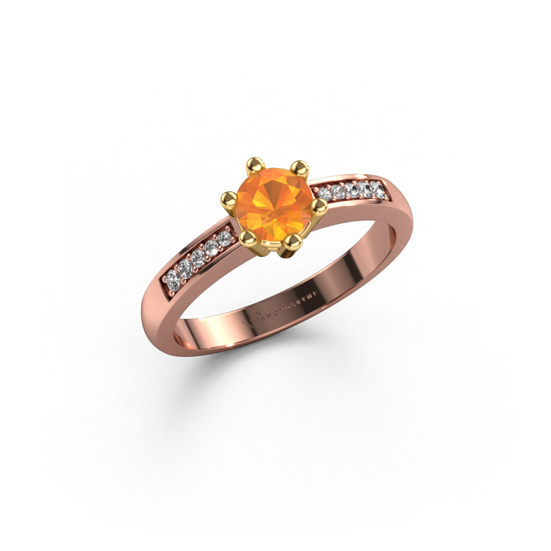 Image of Engagement ring Luna 2 585 rose gold Citrin 5 mm