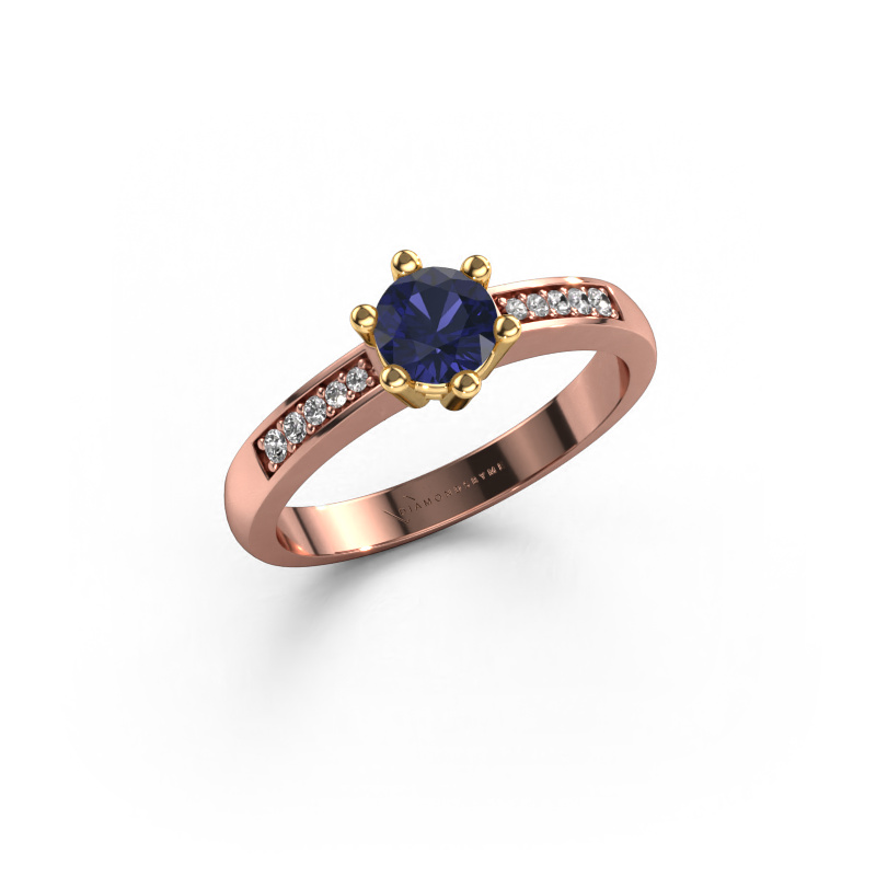 Image of Engagement ring Luna 2 585 rose gold Sapphire 5 mm