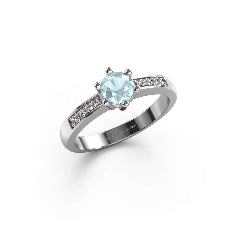 Image of Engagement ring Luna 2 950 platinum Aquamarine 5 mm