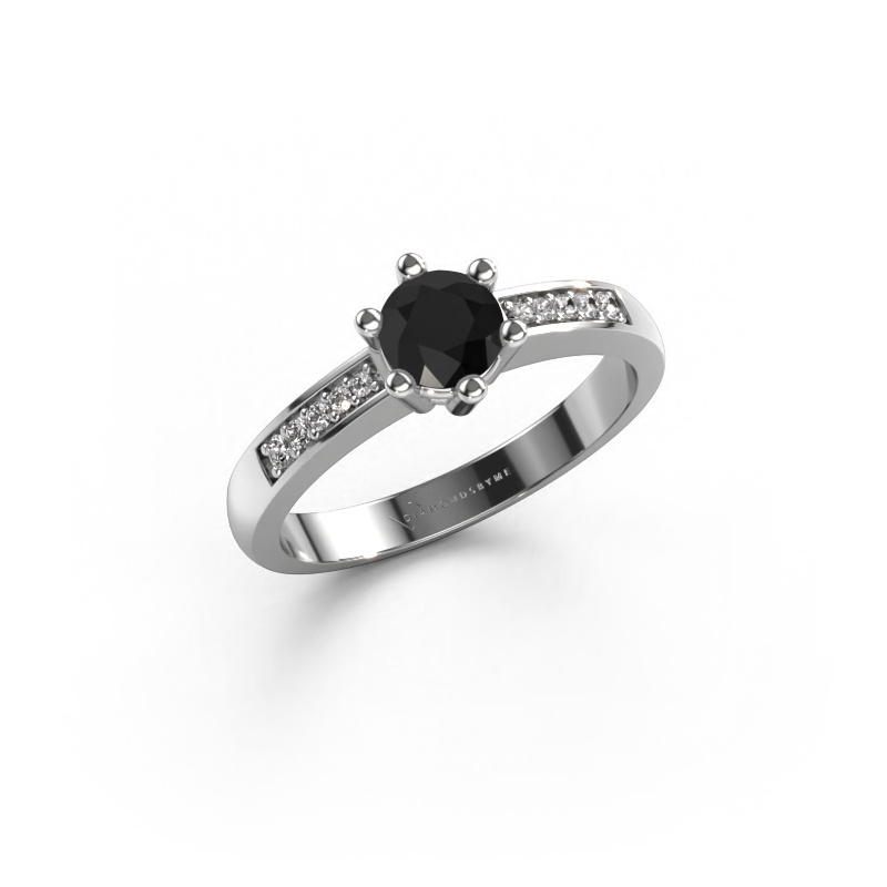 Image of Engagement ring Luna 2 950 platinum Black diamond 0.672 crt