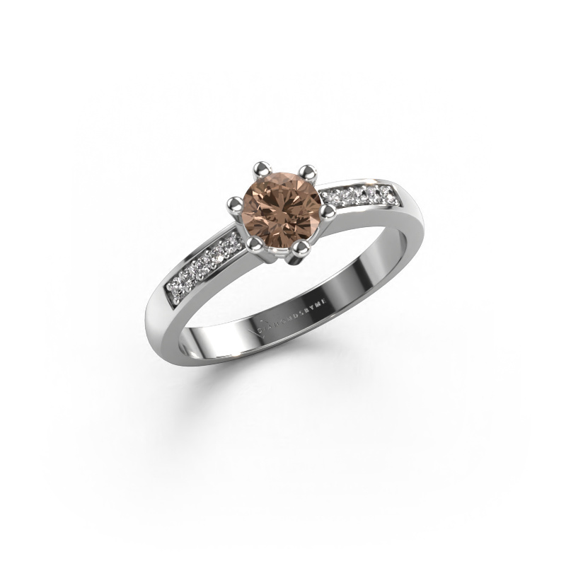 Image of Engagement ring Luna 2 950 platinum Brown diamond 0.572 crt