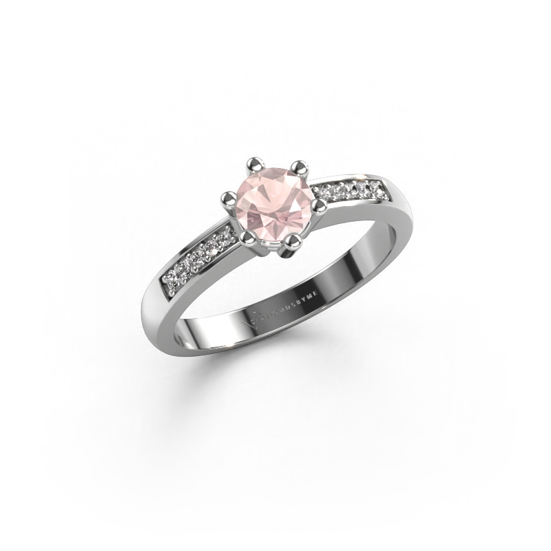 Image of Engagement ring Luna 2 950 platinum Morganite champagne 5 mm