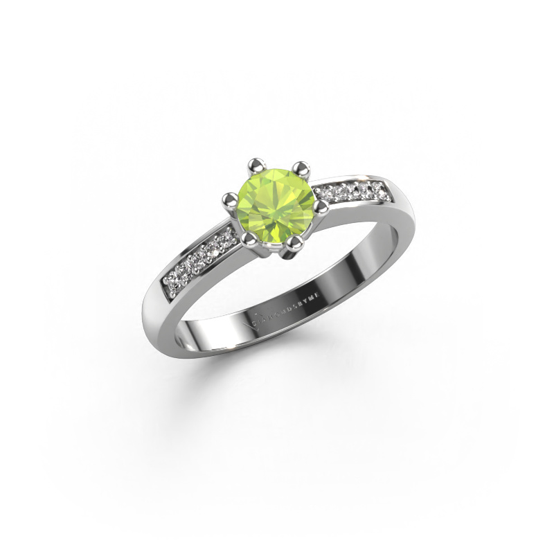 Image of Engagement ring Luna 2 950 platinum Peridot 5 mm