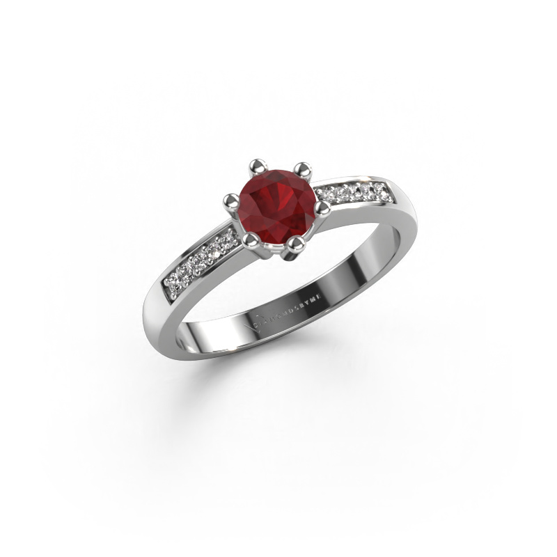 Image of Engagement ring Luna 2 950 platinum Ruby 5 mm